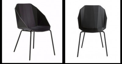 modello Rocher - scocca tagliata come un diamante nero con  gambe in acciaio laccato nero - prezzo outlet 120 euro cad. (disponibilità limitata) 